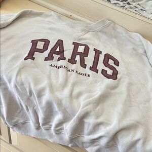 American Eagle Outfitters Cream Crewneck Sweater